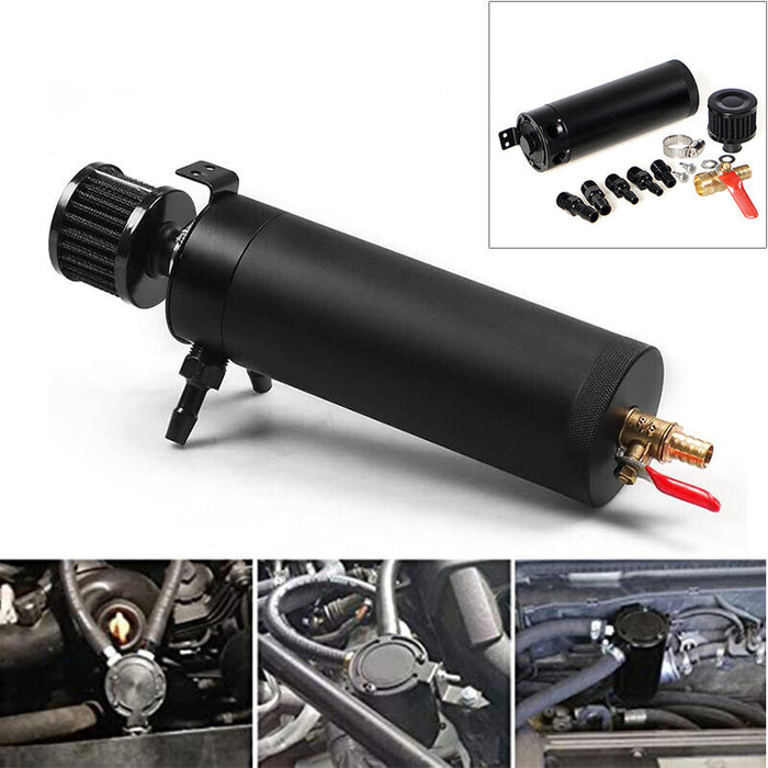 DURAFORCE 750ML Oil Catch Can Kit Universal Oil Separator Large Baffled Reservoir Tank