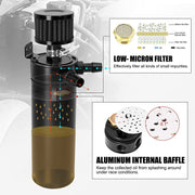 DURAFORCE 750ML Oil Catch Can Kit Universal Oil Separator Large Baffled Reservoir Tank