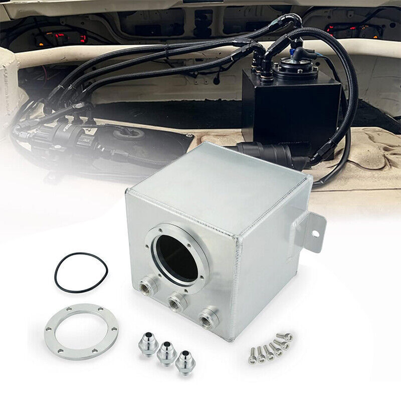 DURAFORCE 2L Billet High Flow Swirl Fuel Surge Tank AN6 Fitting & 044 External Fuel Pump