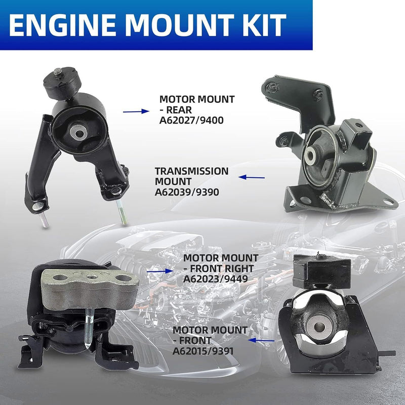 DURAFORCE FOR 09-13 TOYOTA COROLLA 1.8L SET OF 4PCS ENGINE MOTOR & AUTO TRANSMISSION MOUNT