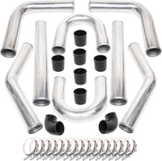 DURAFORCE Universal 2.5" Intercooler Piping Kit +T-Bolt Clamps + Black Silicone Hose