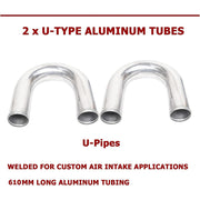 DURAFORCE Universal 2.5" Intercooler Piping Kit +T-Bolt Clamps + Black Silicone Hose