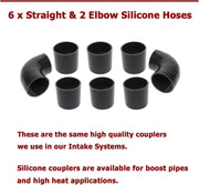 DURAFORCE Universal 2.5" Intercooler Piping Kit +T-Bolt Clamps + Black Silicone Hose
