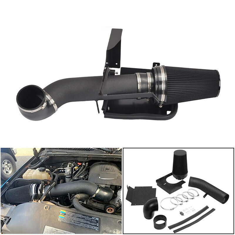 DURAFORCE 4" Inch Cold Air Intake Kit +Heat Shield for 99-06 GMC/Chevy V8 4.8L/5.3L Black