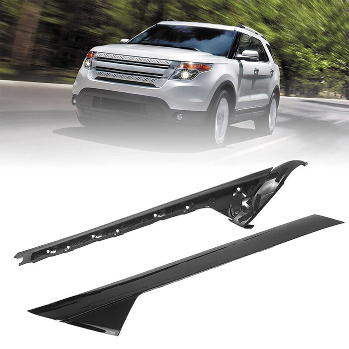 DURAFORCE 2 Pair Passenger Driver Windshield A-Pillar Molding Trim for 11-19 Ford Explorer