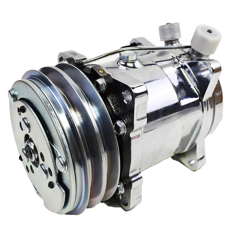 DURAFORCE A/C Compressor w/ Clutch for Sanden 508 Style 8-Groove Serpentine Belt Aluminum