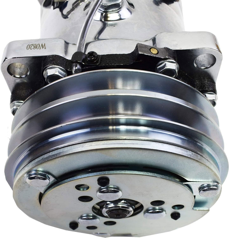 DURAFORCE A/C Compressor w/ Clutch for Sanden 508 Style 8-Groove Serpentine Belt Aluminum