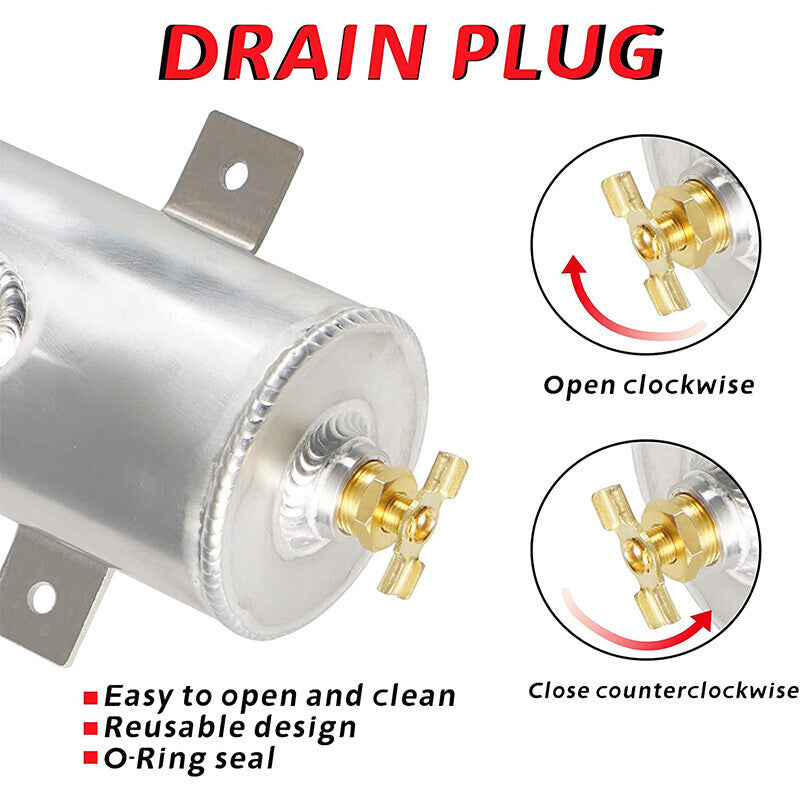 DURAFORCE Car Engine 750ml 10AN Oil Catch Can Reservoir Tank + Breather Filter Baffled Kit