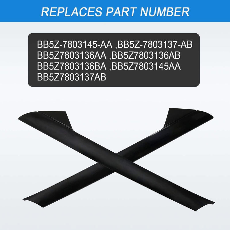 DURAFORCE 2PCS For 2011-2019 Ford Explorer Windshield Outer Pillar Molding Trim Left Right