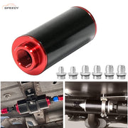 DURAFORCE Black&Red 30 Micron Inline Fuel Filter Cleanable With 6AN 8AN 10AN Fitting