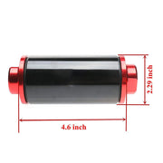 DURAFORCE Black&Red 30 Micron Inline Fuel Filter Cleanable With 6AN 8AN 10AN Fitting
