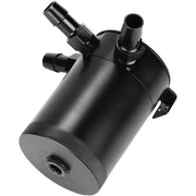 DURAFORCE Universal Car Racing Baffled 3-Port Oil Catch Can Tank Air-Oil Separator Black