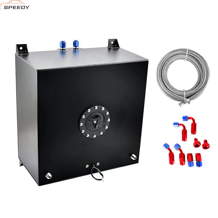 DURAFORCE 20 Gallon/80L Fuel Cell Gas Tank Black Aluminum w Level Sender& Cap Fuel Line