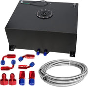 DURAFORCE 20 Gallon/80L Fuel Cell Gas Tank Black Aluminum w Level Sender& Cap Fuel Line
