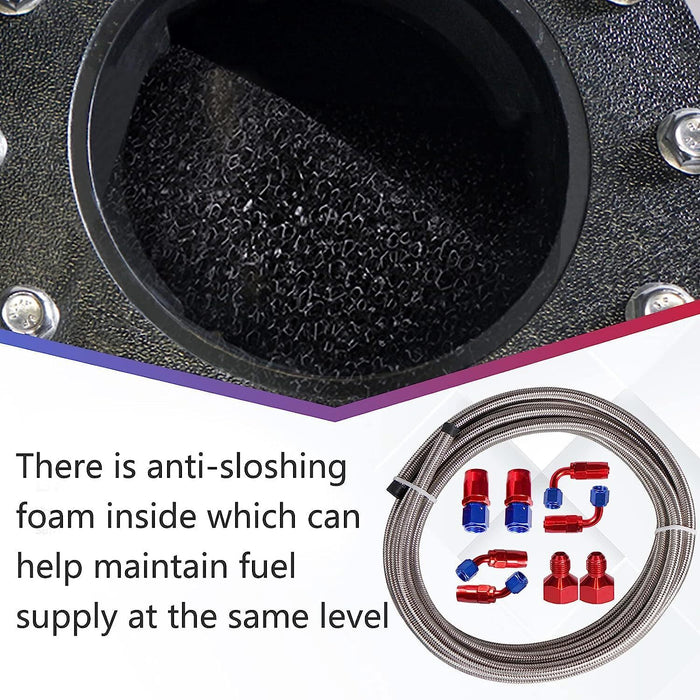 DURAFORCE 20 Gallon/80L Fuel Cell Gas Tank Black Aluminum w Level Sender& Cap Fuel Line