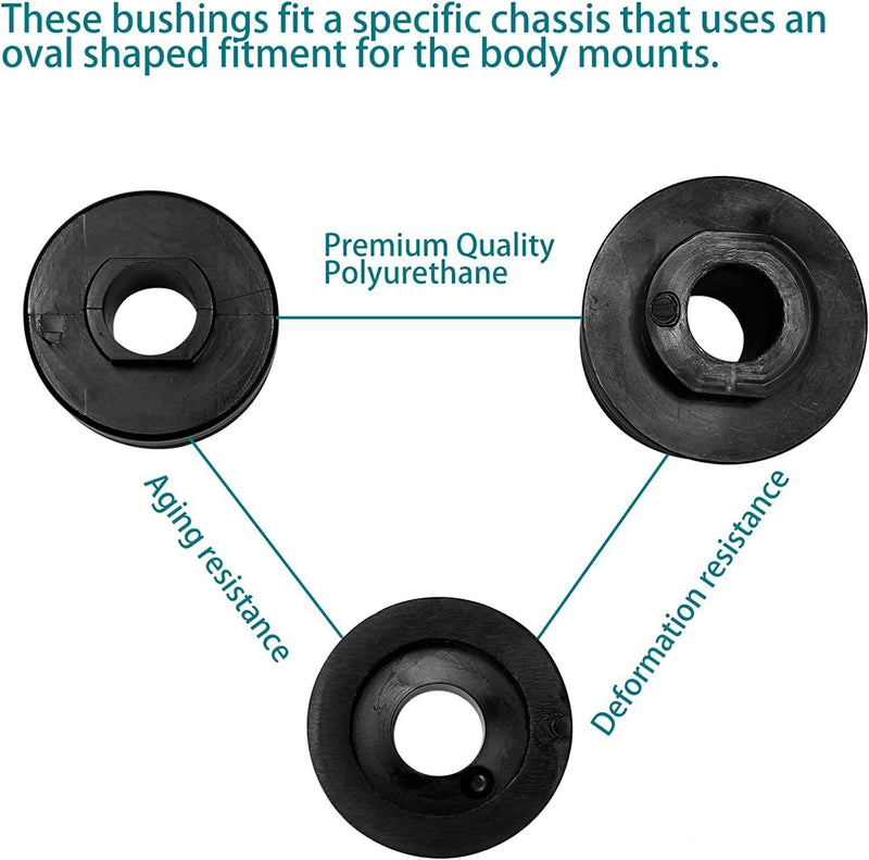 DURAFORCE Fit For 2008-2016 Ford F-250 F-350 Super Duty Body Cab Mounts Body Mount Bushing