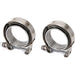 DURAFORCE 2.5" V-Band Flange & Clamp Set 2 Pcs w/ Male Female For Turbo Pipes