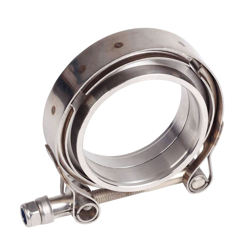 DURAFORCE 2.5" V-Band Flange & Clamp Set 2 Pcs w/ Male Female For Turbo Pipes