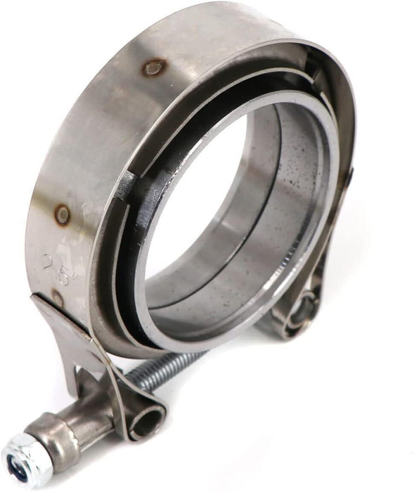 DURAFORCE 2.5" V-Band Flange & Clamp Set 2 Pcs w/ Male Female For Turbo Pipes