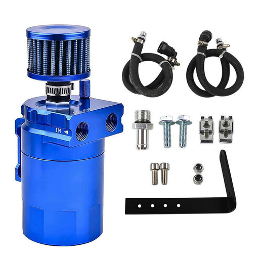 DURAFORCE Oil Catch Can Kit Blue Tank for 11-21 Ford F150 5.0L Raptor 2.7L 3.5L Ecoboost