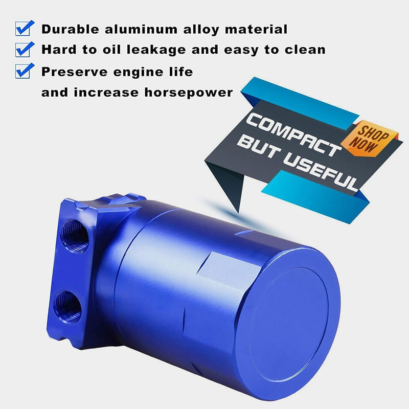 DURAFORCE Oil Catch Can Kit Blue Tank for 11-21 Ford F150 5.0L Raptor 2.7L 3.5L Ecoboost