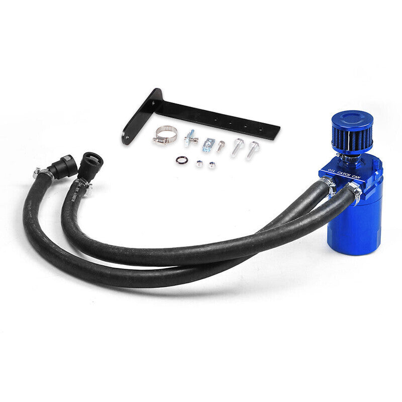 DURAFORCE Oil Catch Can Kit Blue Tank for 11-21 Ford F150 5.0L Raptor 2.7L 3.5L Ecoboost