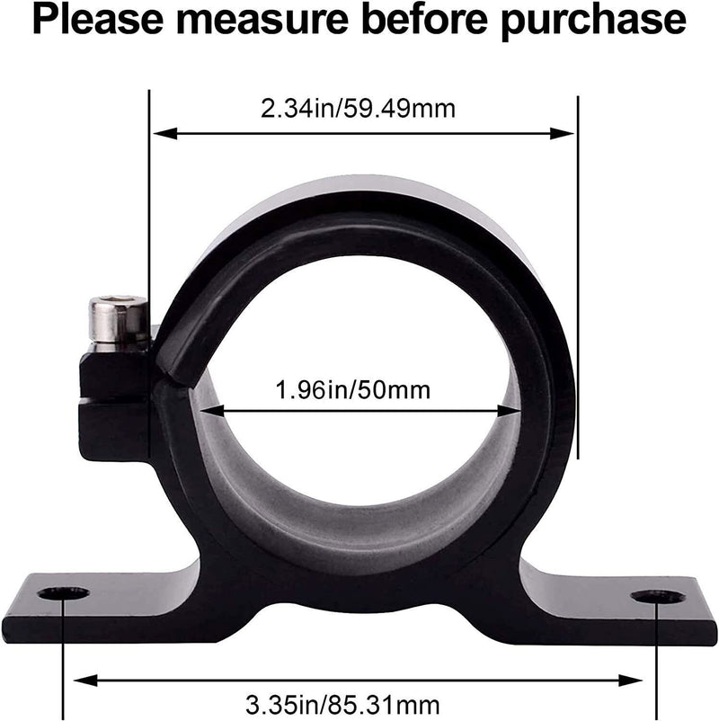 DURAFORCE 50mm Single Clamp Cradle Fuel Pump Bracket Fuel Filter Mounting Black US STOCK