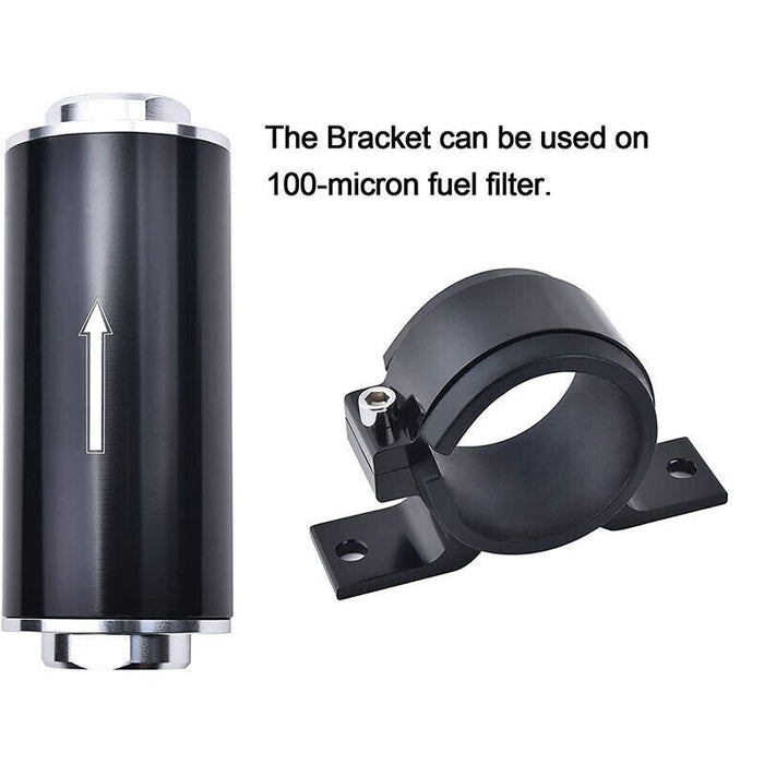 DURAFORCE 50mm Single Clamp Cradle Fuel Pump Bracket Fuel Filter Mounting Black US STOCK