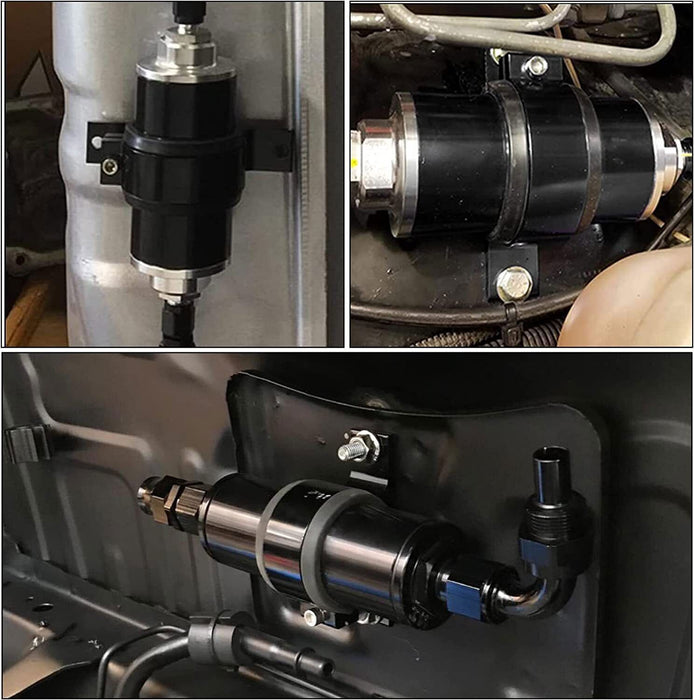 DURAFORCE 50mm Single Clamp Cradle Fuel Pump Bracket Fuel Filter Mounting Black US STOCK