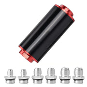 DURAFORCE High Flow Inline Fuel Filter 30 Micron Cleanable with AN6 AN8 AN10 Adapter
