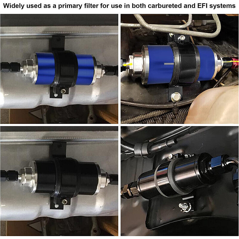 DURAFORCE High Flow Inline Fuel Filter 30 Micron Cleanable with AN6 AN8 AN10 Adapter