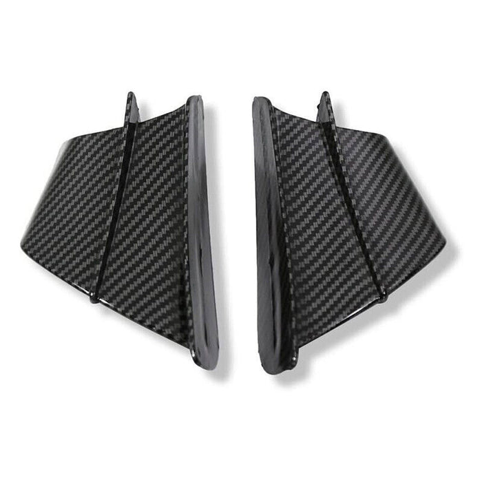 DURAFORCE 1Pair Motorcycle Side Winglets Air Deflector Wing Kit Spoiler Gloss Carbon Fiber