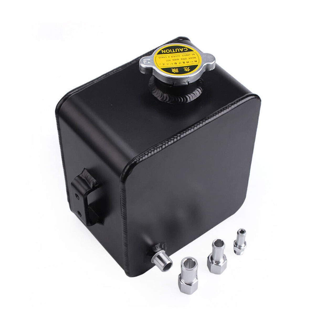 Square Radiator Overflow Tank 2.5L Aluminum Universal Coolant Radiator Overflow Recovery Water Tank ...
