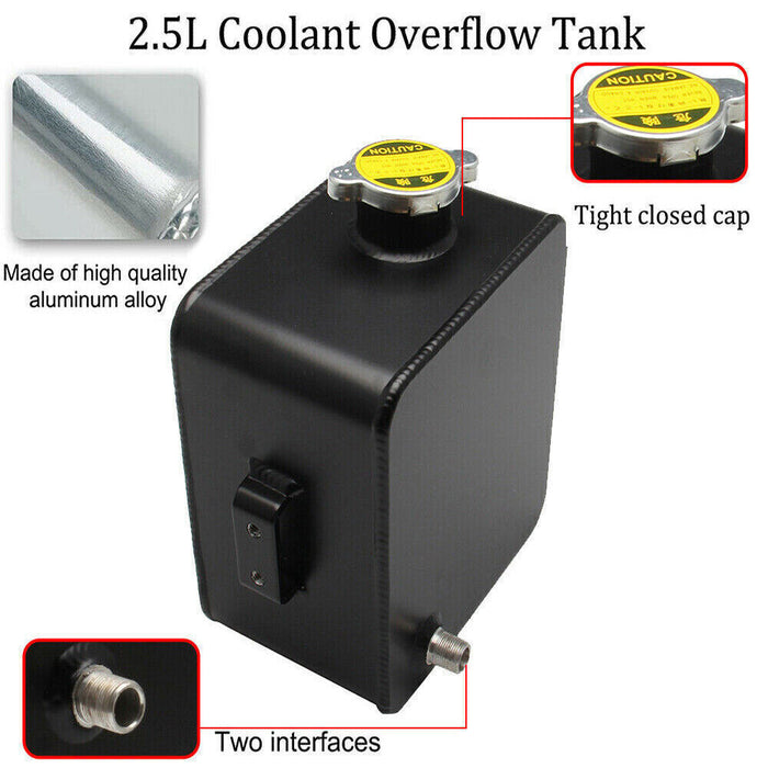 DURAFORCE 2.5L Aluminum Universal Coolant Radiator Overflow Recovery Water Tank Bottle