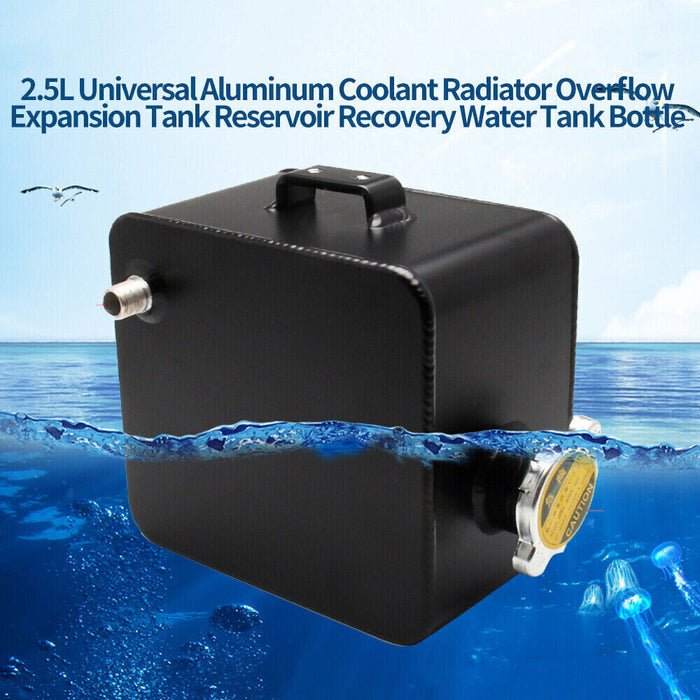 DURAFORCE 2.5L Aluminum Universal Coolant Radiator Overflow Recovery Water Tank Bottle