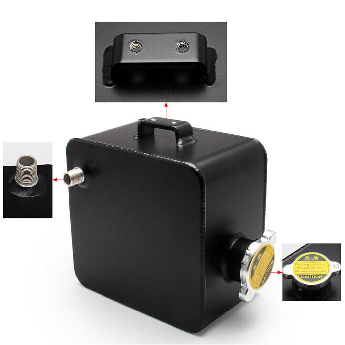 DURAFORCE 2.5L Aluminum Universal Coolant Radiator Overflow Recovery Water Tank Bottle