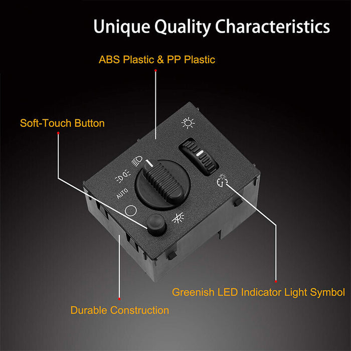 DURAFORCE Headlight Headlamp Dimmer Switch For 2003-2007 Chevy Silverado GMC 19381535