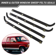 DURAFORCE FIT FOR 1987-1997 FORD F150 F250 F350 DOOR WINDOW SEAL BELT WEATHERSTRIP 4 PCS