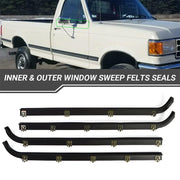 DURAFORCE FIT FOR 1987-1997 FORD F150 F250 F350 DOOR WINDOW SEAL BELT WEATHERSTRIP 4 PCS