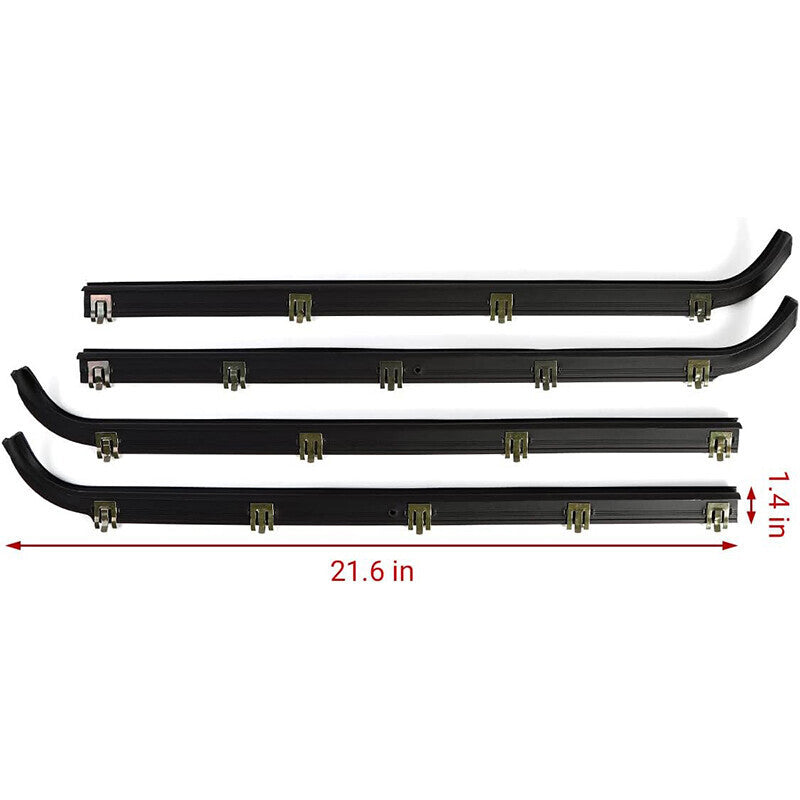DURAFORCE FIT FOR 1987-1997 FORD F150 F250 F350 DOOR WINDOW SEAL BELT WEATHERSTRIP 4 PCS