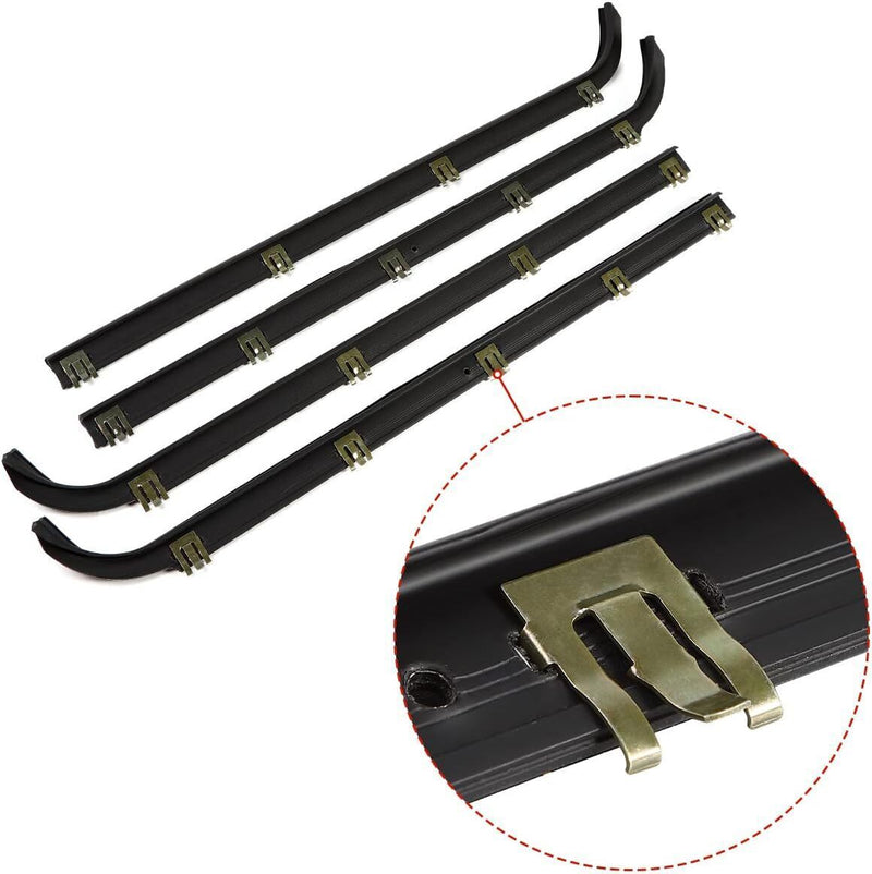 DURAFORCE FIT FOR 1987-1997 FORD F150 F250 F350 DOOR WINDOW SEAL BELT WEATHERSTRIP 4 PCS