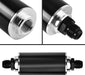 DURAFORCE 100 Micron Fuel Filter Inline 6AN 8AN Universal High Flow Billet Aluminium Black