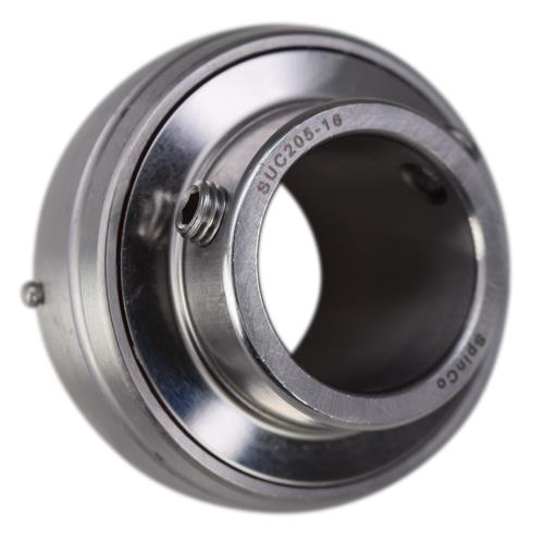 DURAFORCE 1" Stainless Steel Set Screw Locking Insert Bearing MUC205-16, SUC205-16