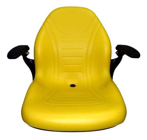 DURAFORCE John Deere High Back Lawn Mower Compact Tractor Seat With Armrests Yellow