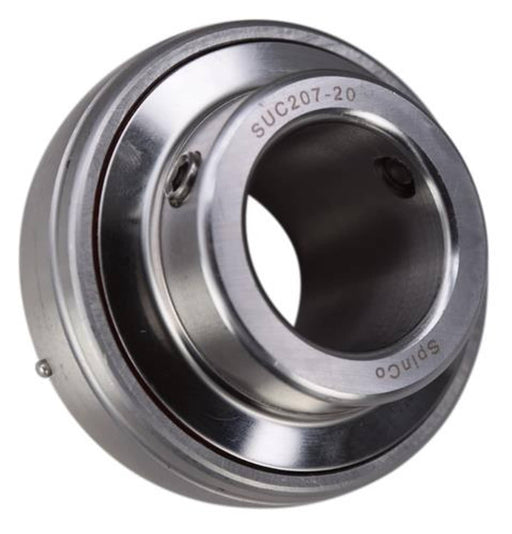 DURAFORCE 1-1/4" Stainless Steel Set Screw Locking Insert Bearing MUC207-20, SUC207-20