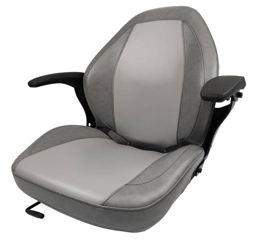 DURAFORCE Gray High Back Lawn Mower Seat Armrests Bobcat Dixie Snapper Toro Exmark Bad Boy