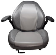 DURAFORCE Gray High Back Lawn Mower Seat Armrests Bobcat Dixie Snapper Toro Exmark Bad Boy