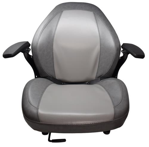 DURAFORCE Gray High Back Lawn Mower Seat Armrests Bobcat Dixie Snapper Toro Exmark Bad Boy