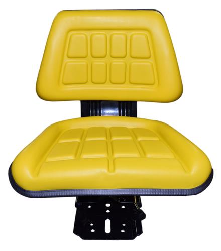 DURAFORCE Universal Replacement John Deere Tractor Seat with Slides and Suspension Yellow