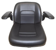 DURAFORCE High Back Lawn Mower Seat w/ Armrests Black Gravely, Husqvarna, Hustler